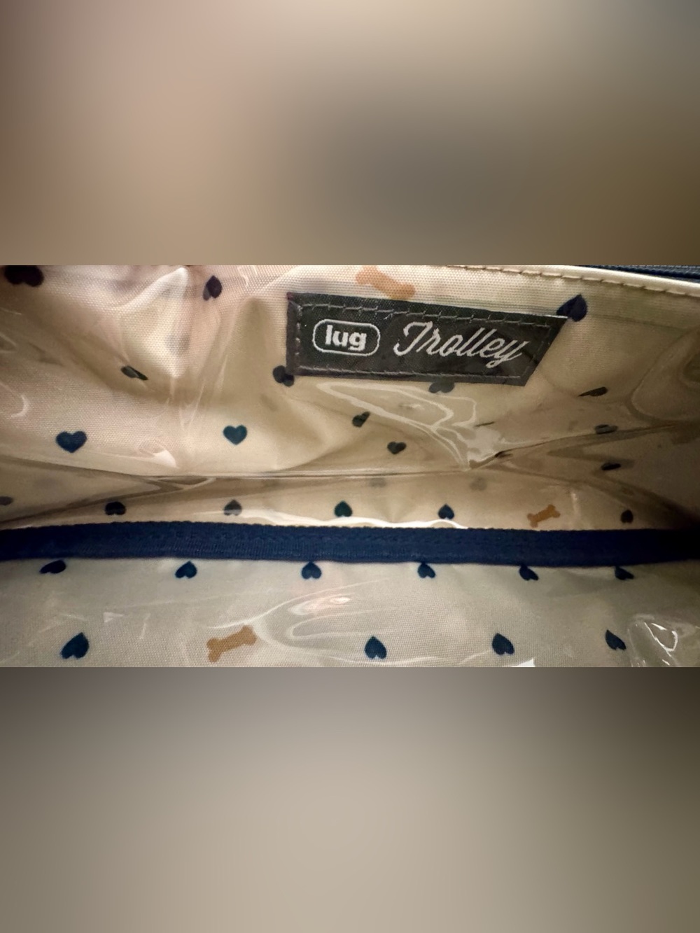 Lug Trolley Cosmetic Bag Paws Navy NWT - Picture 10 of 16
